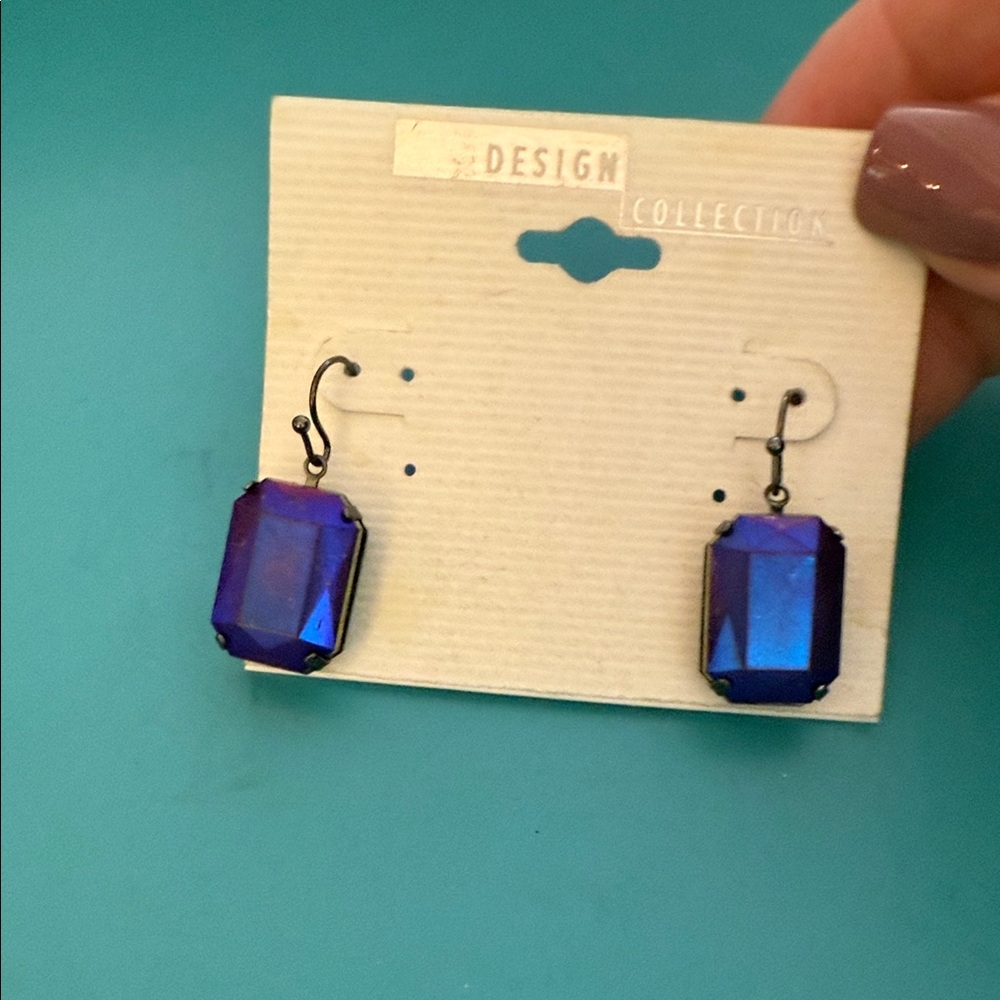 Elegant Blue Gemstone Earrings
